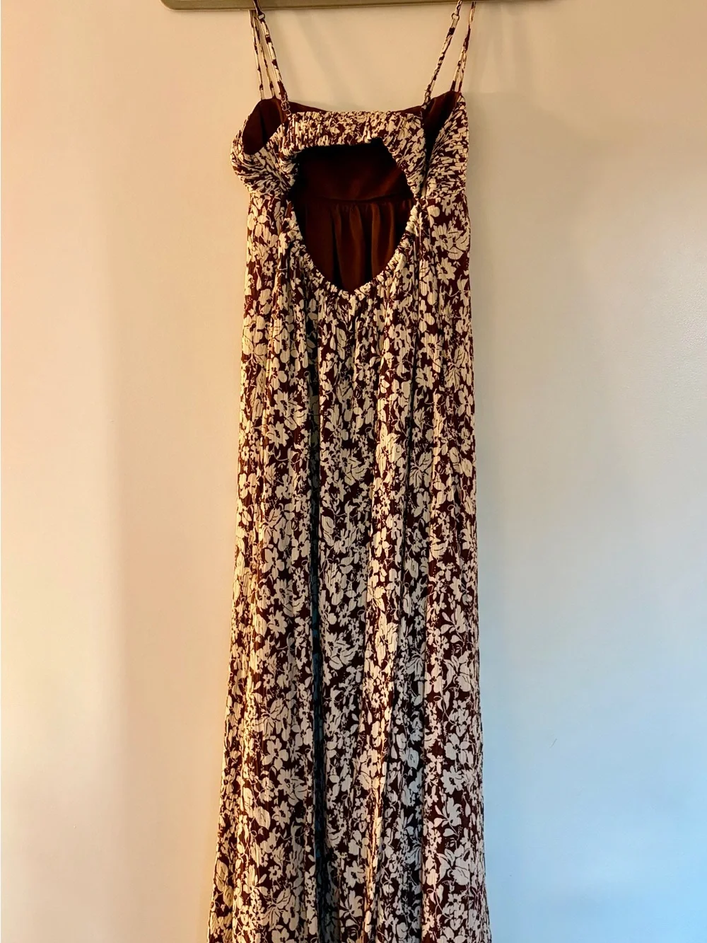 Abercrombie & Fitch Brown and Cream Floral Maxi Dress